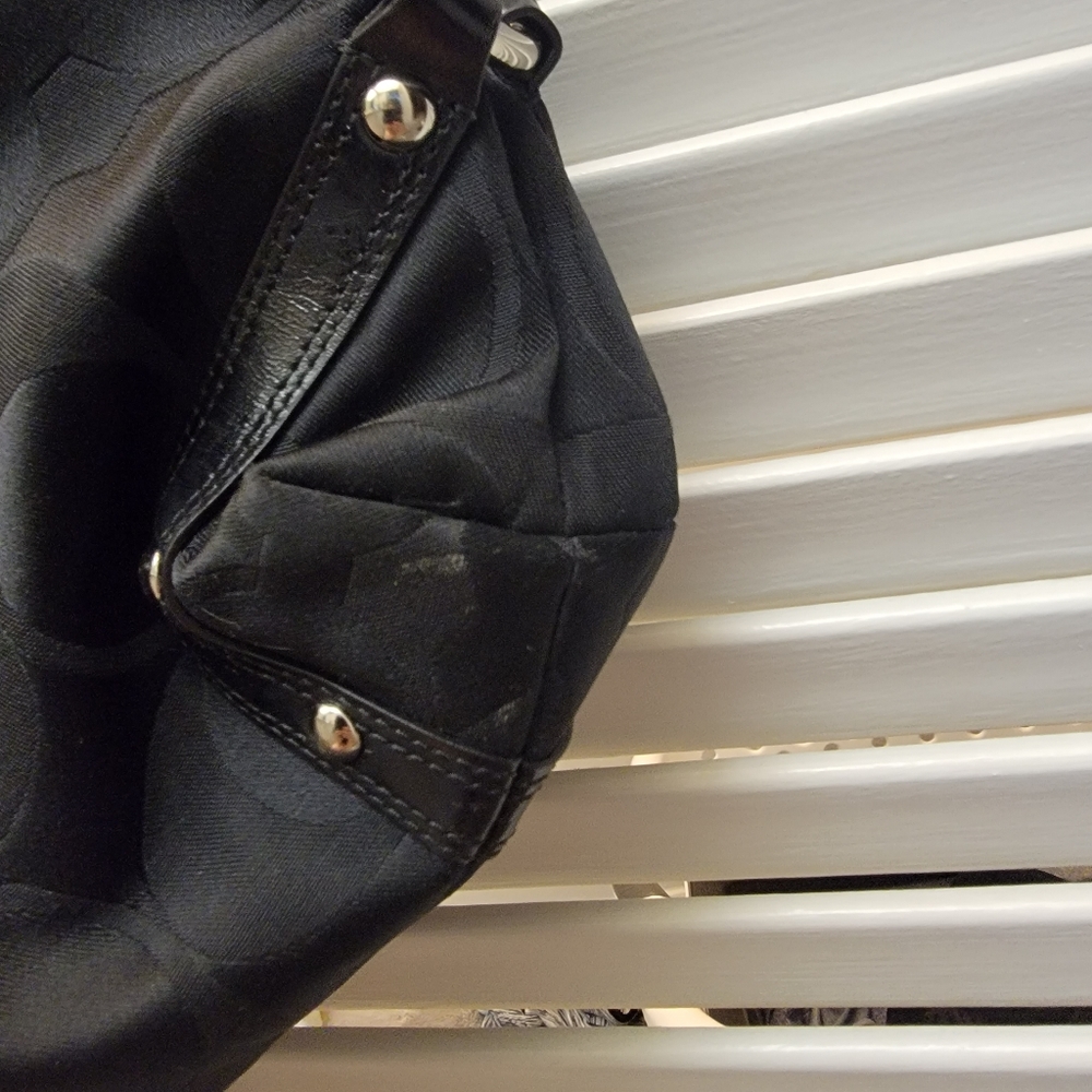 Black Satin Coach Shoulder Bag - Picture 3 of 8
